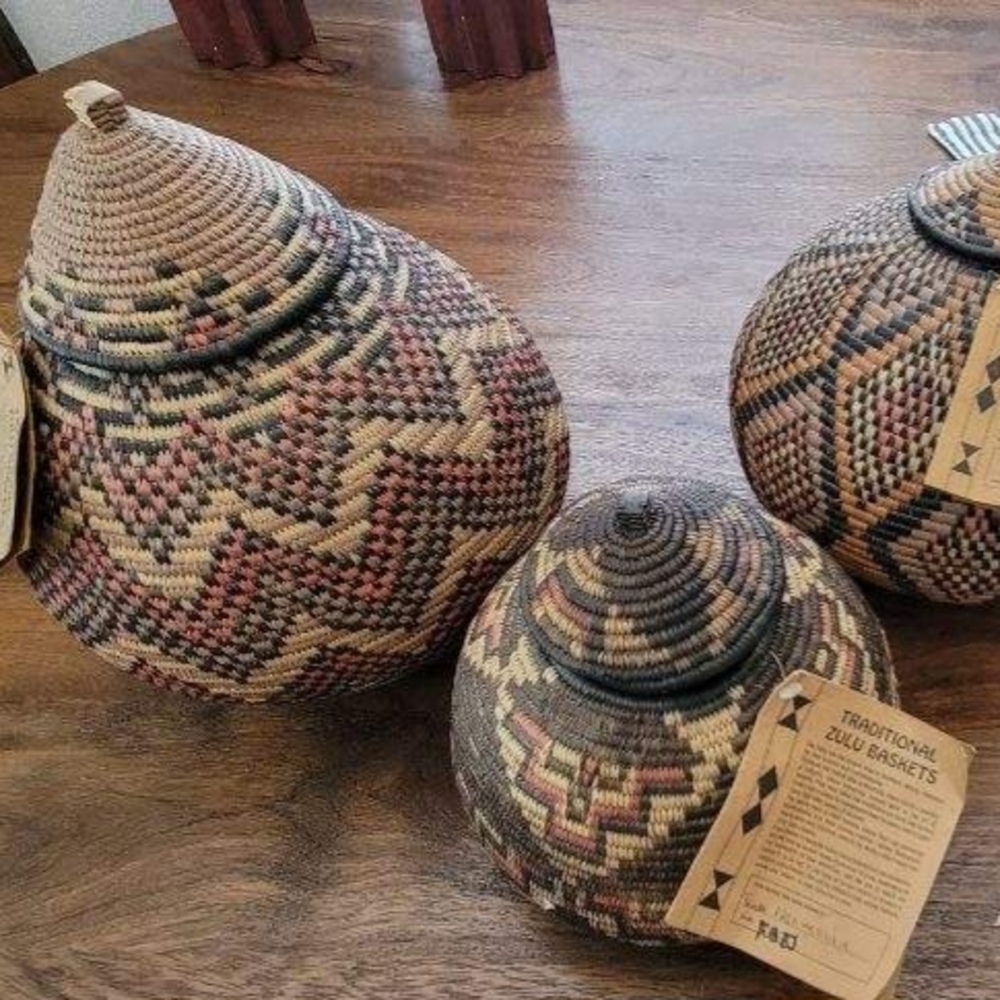 Handwoven Multicolor Zulu Baskets